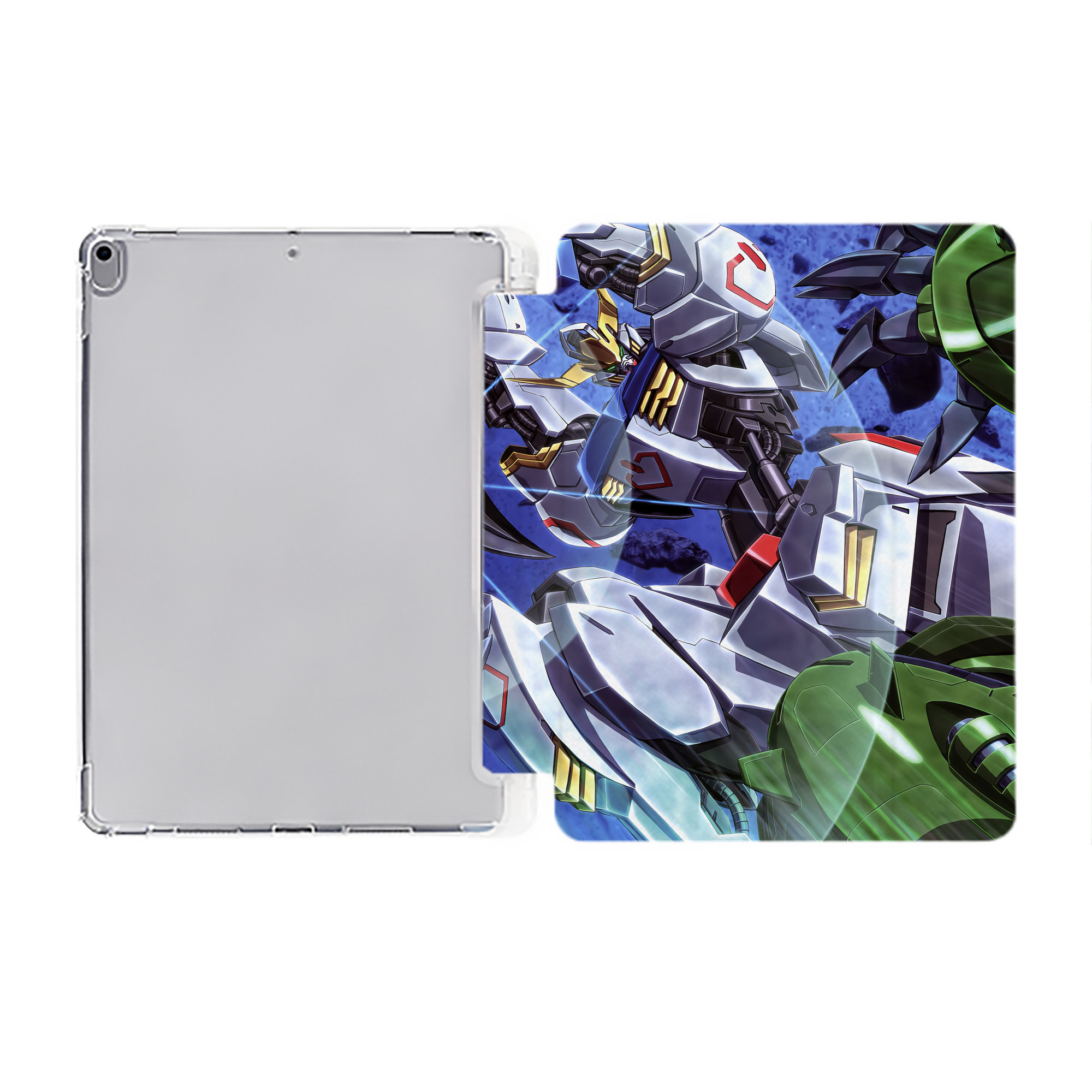 （画像用） 機動戦士ガンダム Mobile Suit Gundam IPad ケース ペン収納付き 三つ折りスタンド PUレザー×シリコン 対応機種9.5/10.5/10.9インチ